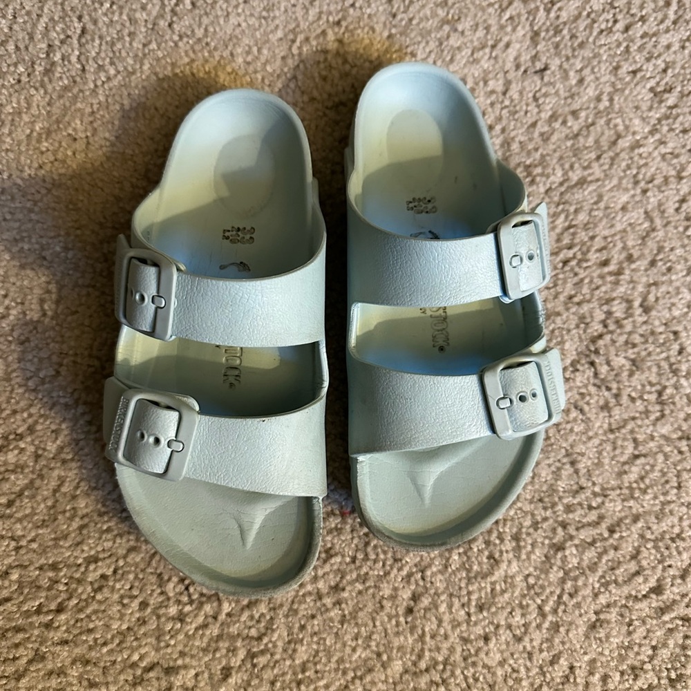 Kid’s Birkenstock Arizona light blue sandals size 2
